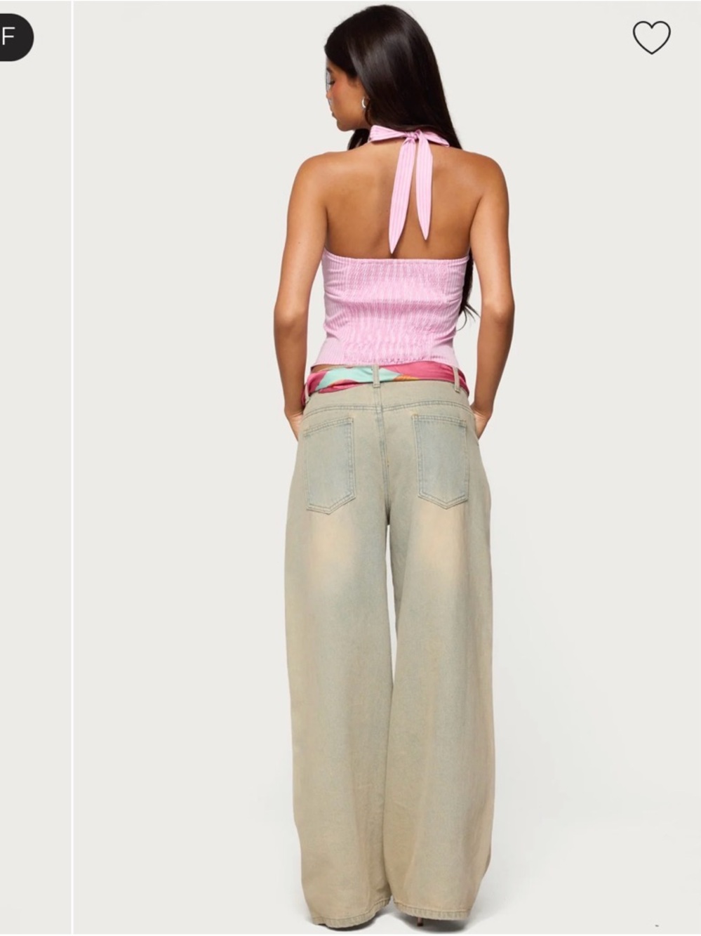 Edikted Pink Ribbed Halter Crop Top - Picture 2 of 5